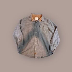 Legendary Whitetails MD Flannel Shirt Mens Grey Excellent Corduroy Collar 6464